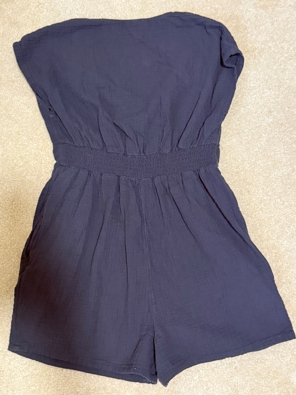 Universal Thread Navy V-Neck Button Romper - Picture 2 of 5